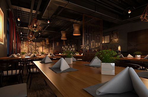 佛山简约大气中式风格餐厅设计装修效果图