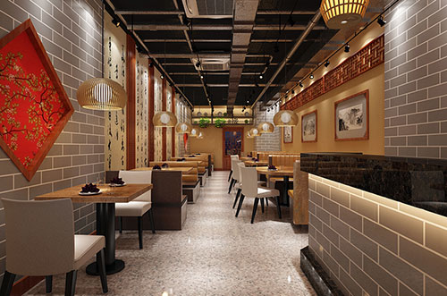 佛山传统中式餐厅餐馆装修设计效果图