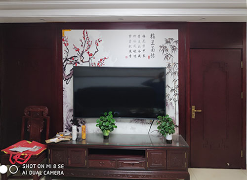 佛山中式家庭装修电视柜效果展示